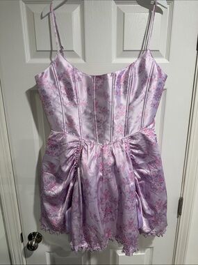 Dolls Kill Lavender Floral Satin Mini Dress New with tag XXL